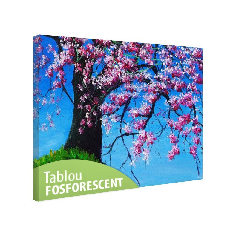 Tablou fosforescent Ramura de cires, 120x80 cm