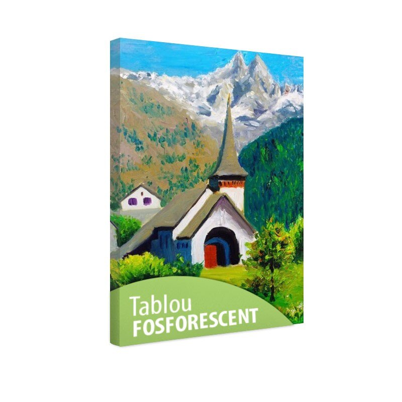Tablou fosforescent Biserica, 30x20 cm