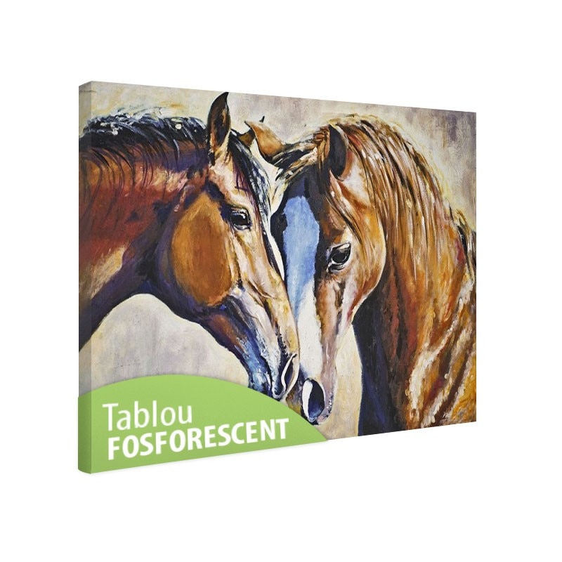 Tablou fosforescent Pereche de cai, 30x20 cm