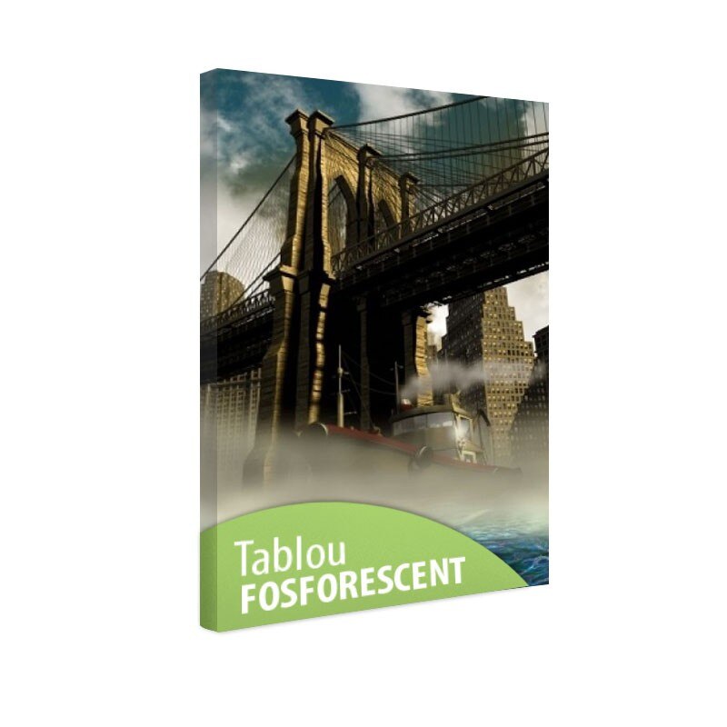 Tablou fosforescent Barca sub pod, 120x80 cm