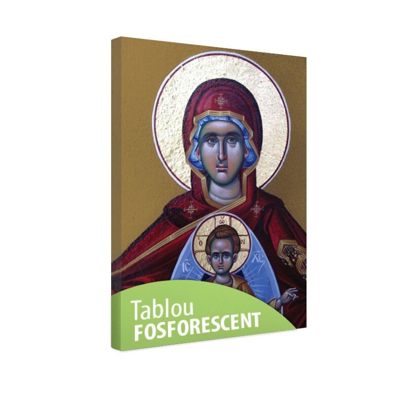 Tablou fosforescent Maica si Pruncul, 30x20 cm