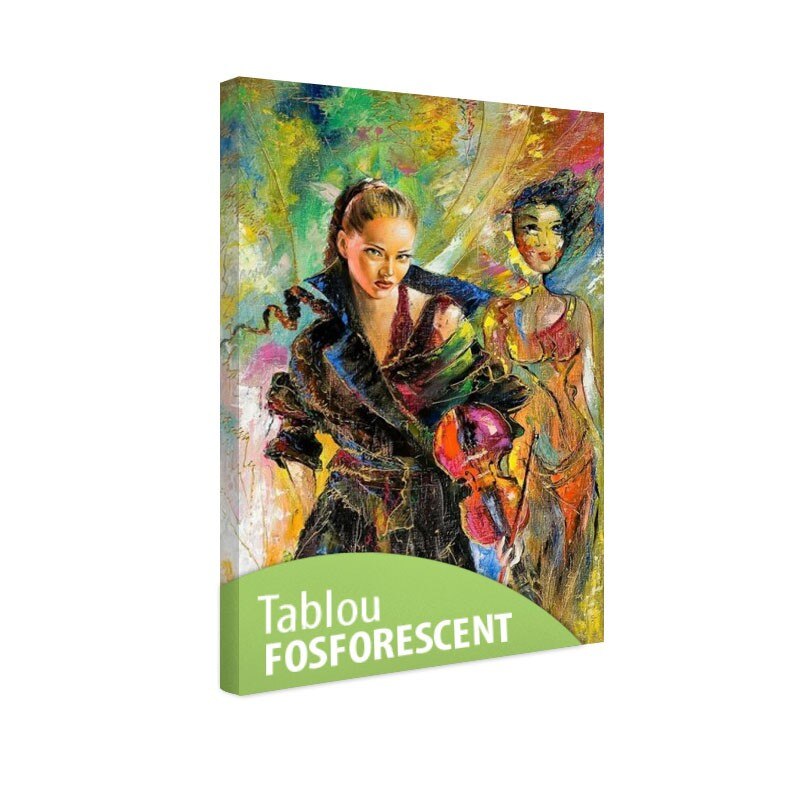 Tablou fosforescent Fata cu vioara 20x30cm