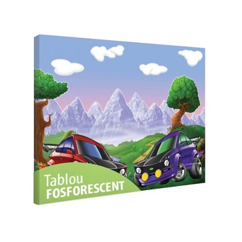 Tablou fosforescent Masinute 60x90 cm Tablou fosforescent Masinute 60x90 cm
