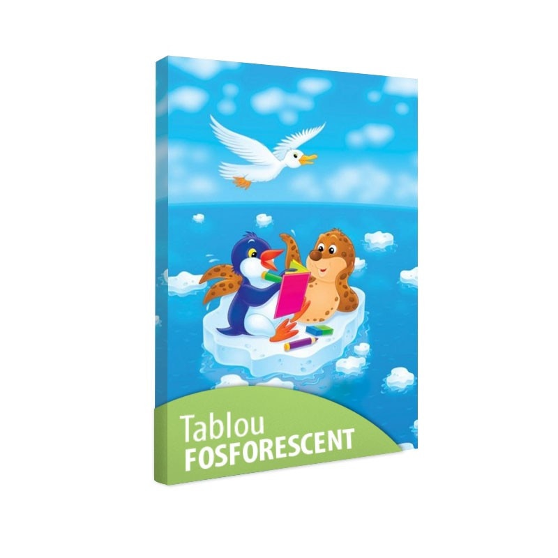 Tablou fosforescent Foca, pinguin, pescarus 30x20 cm