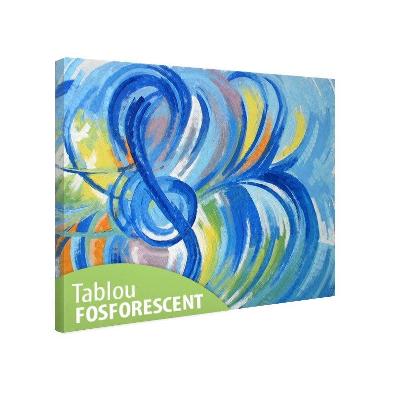 Tablou fosforescent Albastru muzical 30x20 cm