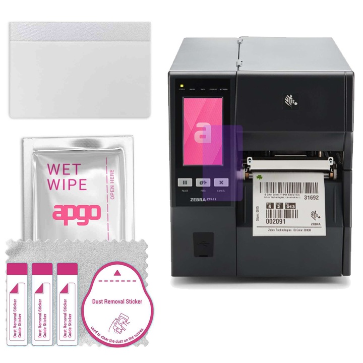 apgo ANTI-BLUE védőüveg Zebra ZT411-hez – hibrid üveg, képernyővédő, fényes, pro flexible hibrid üveg, 9H, teljes ragasztóval