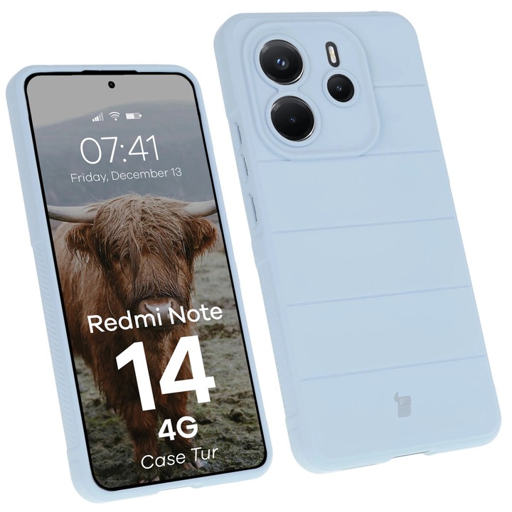 Калъф, Bizon Case Tur за Xiaomi Redmi Note 14 4G, Светлосиньо