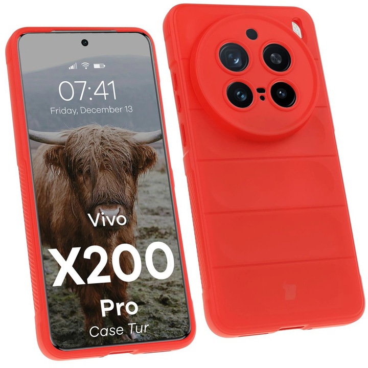 Калъф, Bizon Case Tur за Vivo X200 Pro, Червено