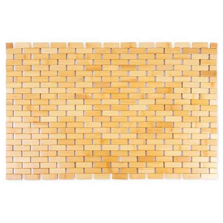 Covoras baie antiderapant Vilde, bambus, 80x50 cm, natural