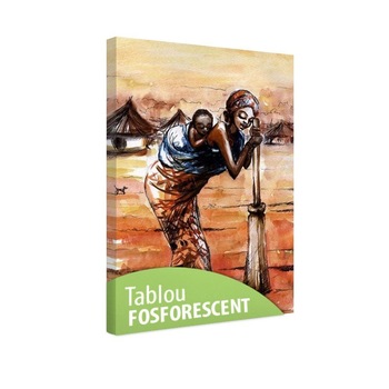 Tablou fosforescent Femeia africana cu un copil, 120x80 cm Tablou fosforescent Femeia africana cu un copil, 120x80 cm