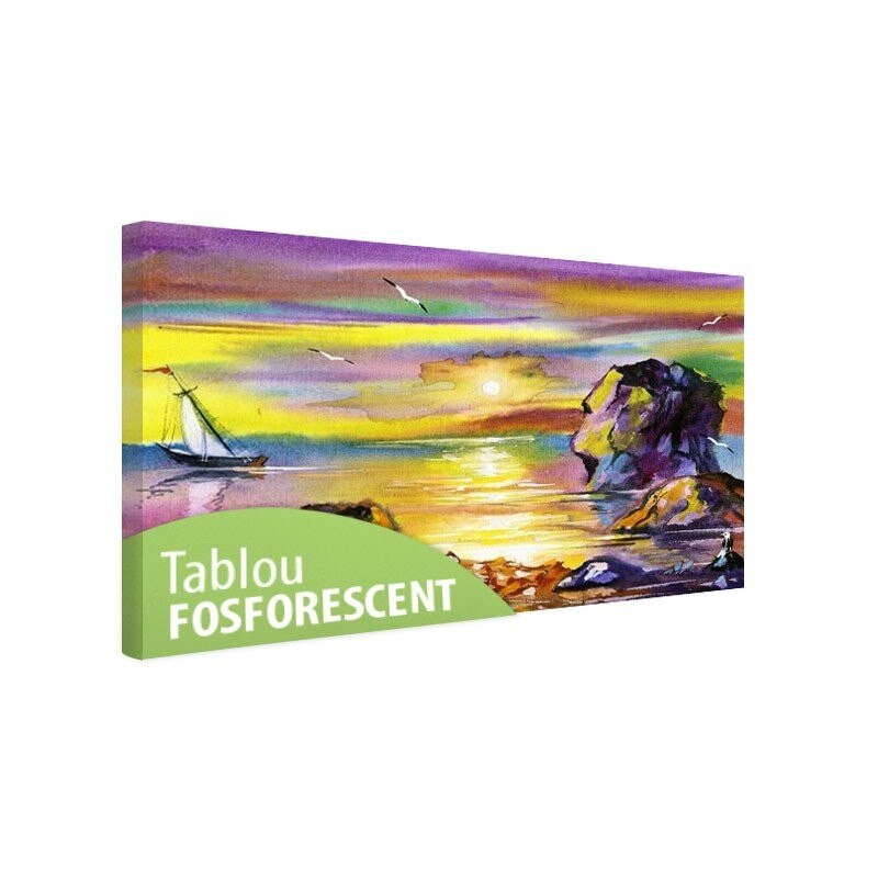 Tablou fosforescent Navigand spre apus, 120x60 cm