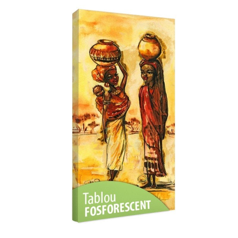 Tablou fosforescent Femei africane, 80x40 cm