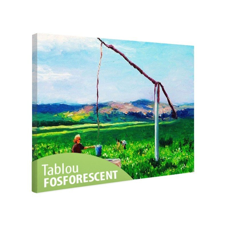Tablou fosforescent Fantana de la tara, 90x52 cm