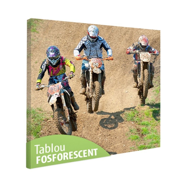 Tablou fosforescent Motociclism, 80x80 cm