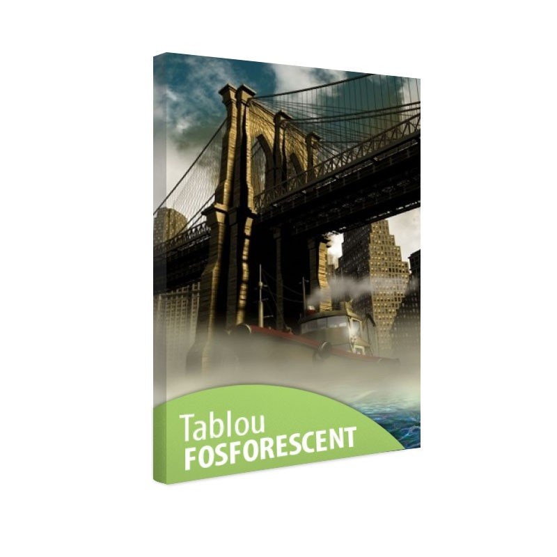 Tablou fosforescent Barca sub pod, 90x60 cm