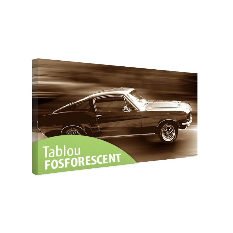 Tablou fosforescent Ford Mustang, 180x90 cm