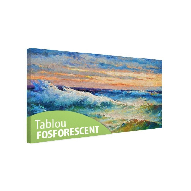 Tablou fosforescent Valuri, 40x20 cm