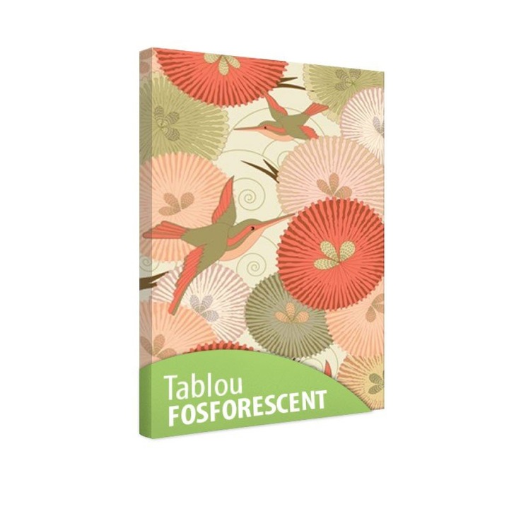 Tablou fosforescent Pasari Japonia, 120x80 cm