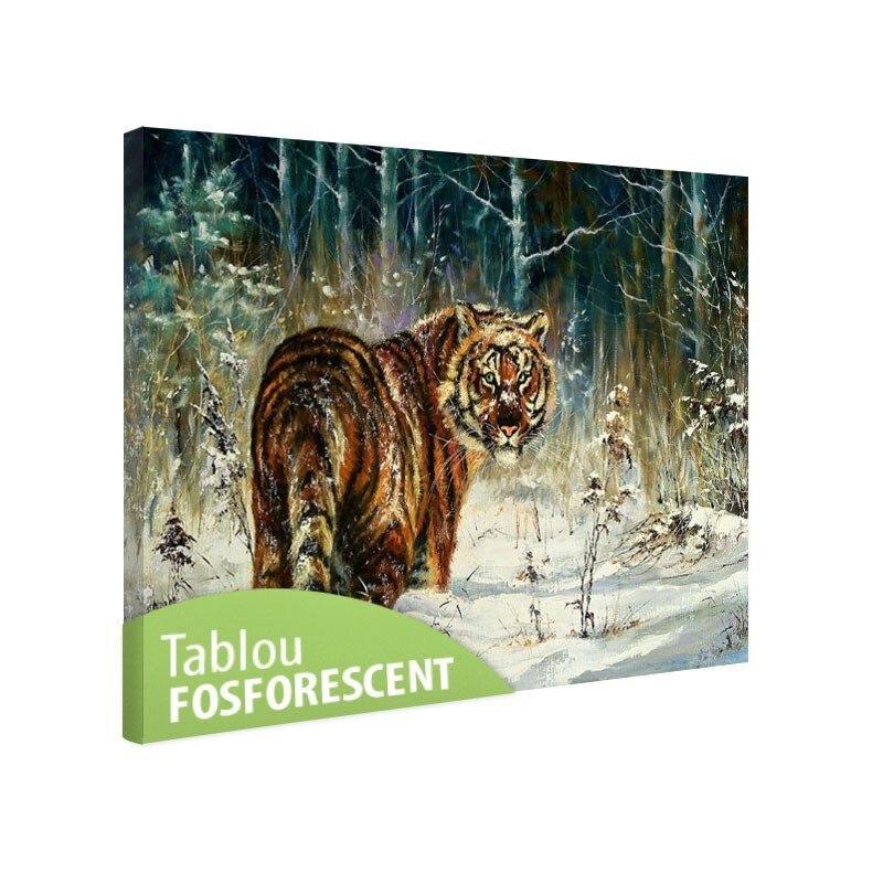 Tablou fosforescent Tigru siberian, 120x80 cm