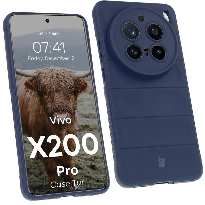 Калъф Bizon Case Tur за Vivo X200 Pro, тъмносин