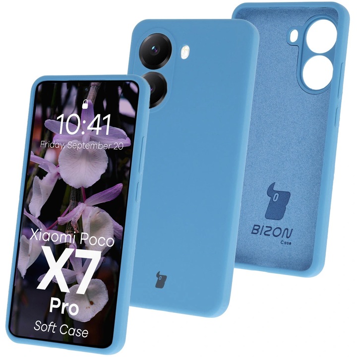 Husa Bizon Soft Case pentru Xiaomi POCO X7 Pro, albastru