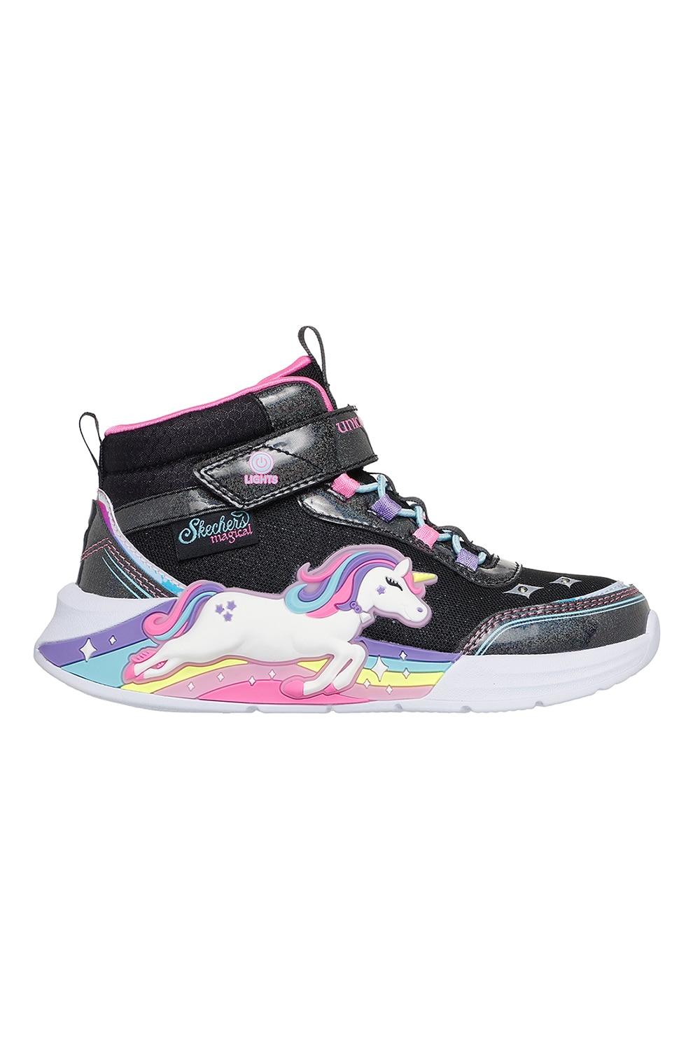 Skechers, Pantofi sport cu velcro si aspect stralucitor Infinite