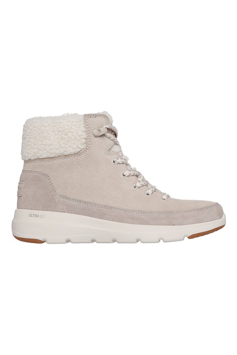 Skechers, Ghete din piele intoarsa Glacial Ultra Autumn Days, Bej deschis