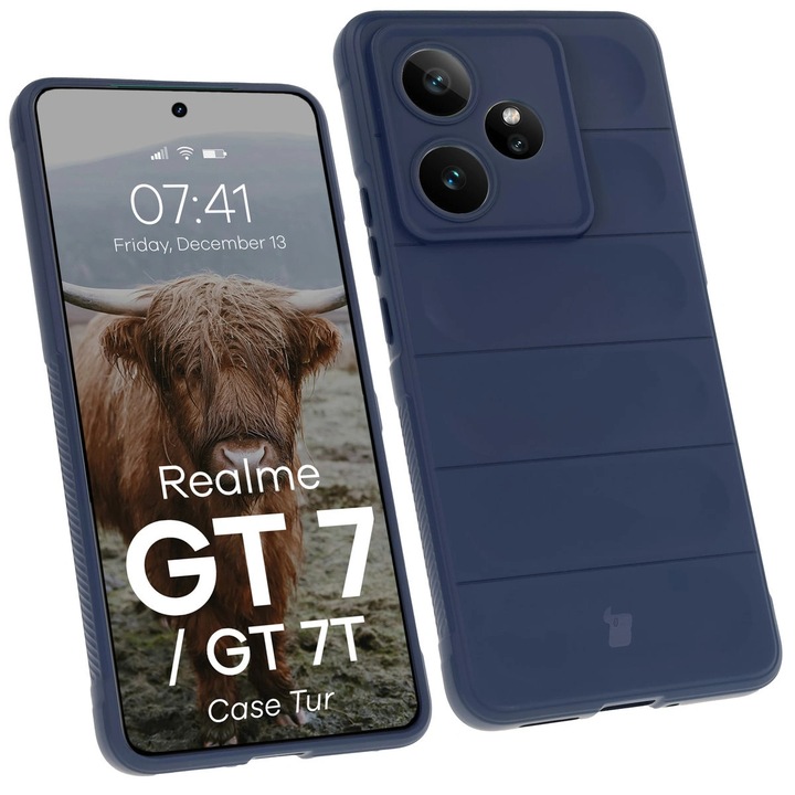 Husa Bizon Case Tur pentru Realme GT 7 / 7T, albastru inchis