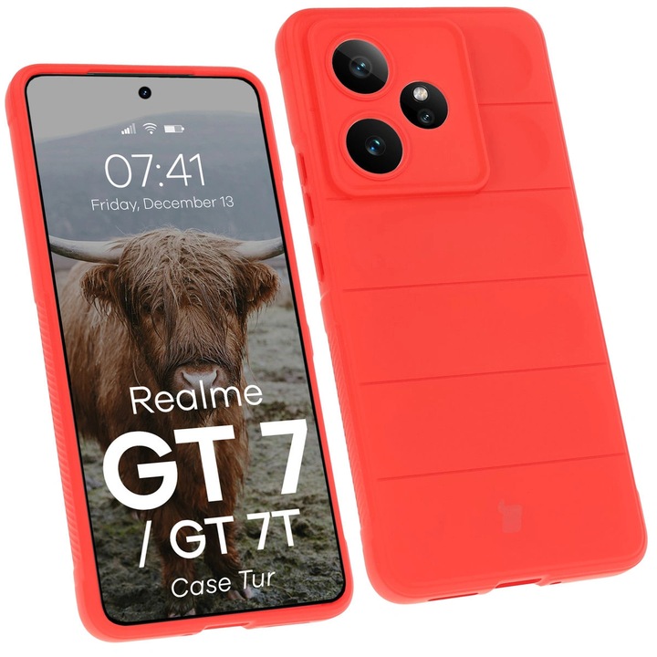 Husa Bizon Case Tur pentru Realme GT 7 / 7T, rosu