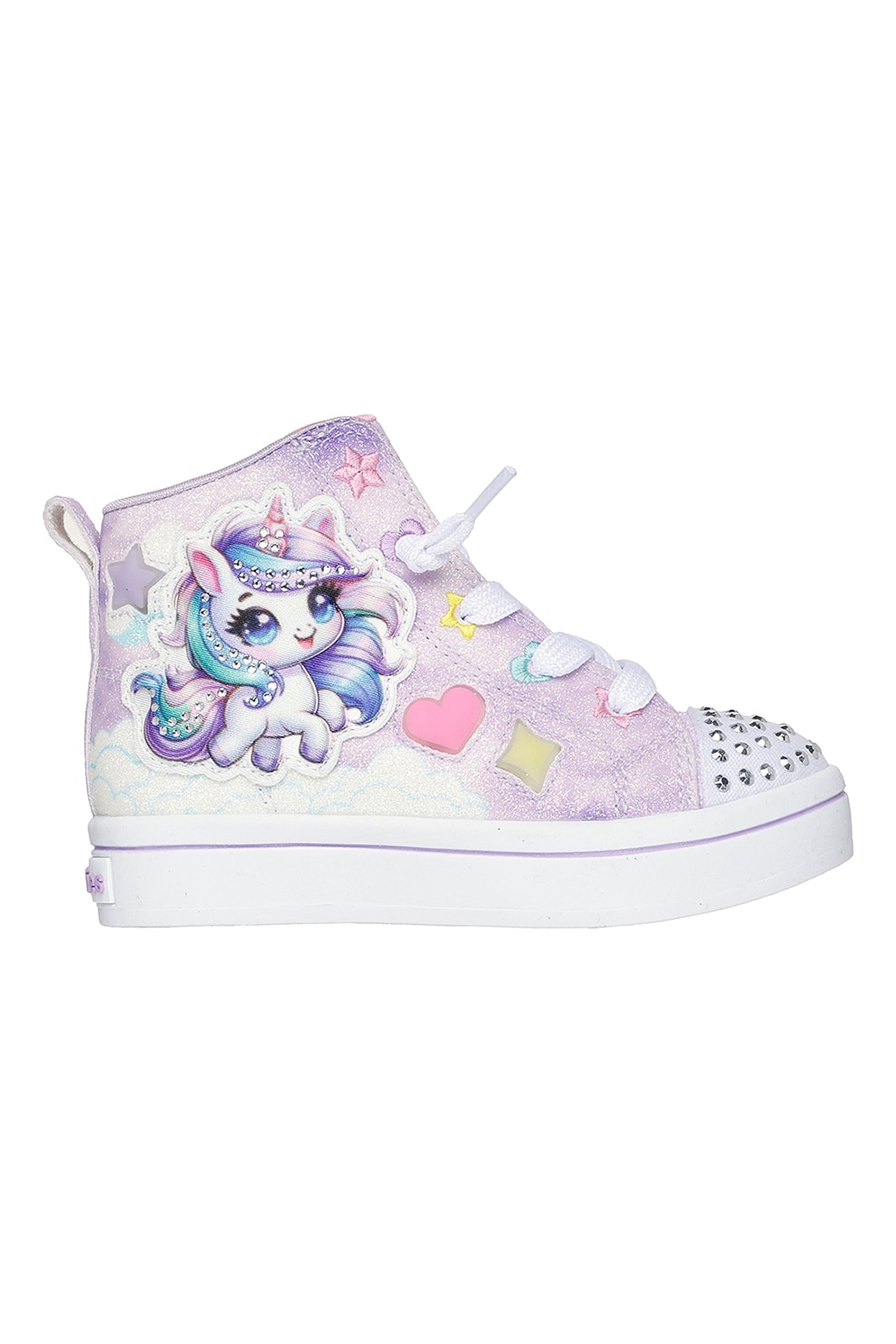 Skechers, Tenisi mid-high cu lumini led Twinkle Toes Twi-Lites 2.0, Galben, Albastru lavanda, 26 EU