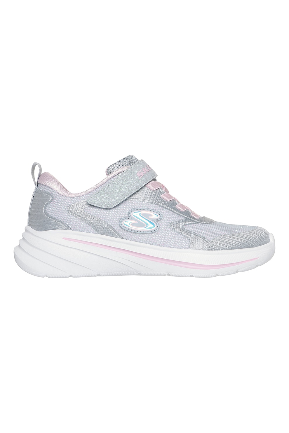 Skechers, Pantofi sport cu velcro si aspect stralucitor Infinite