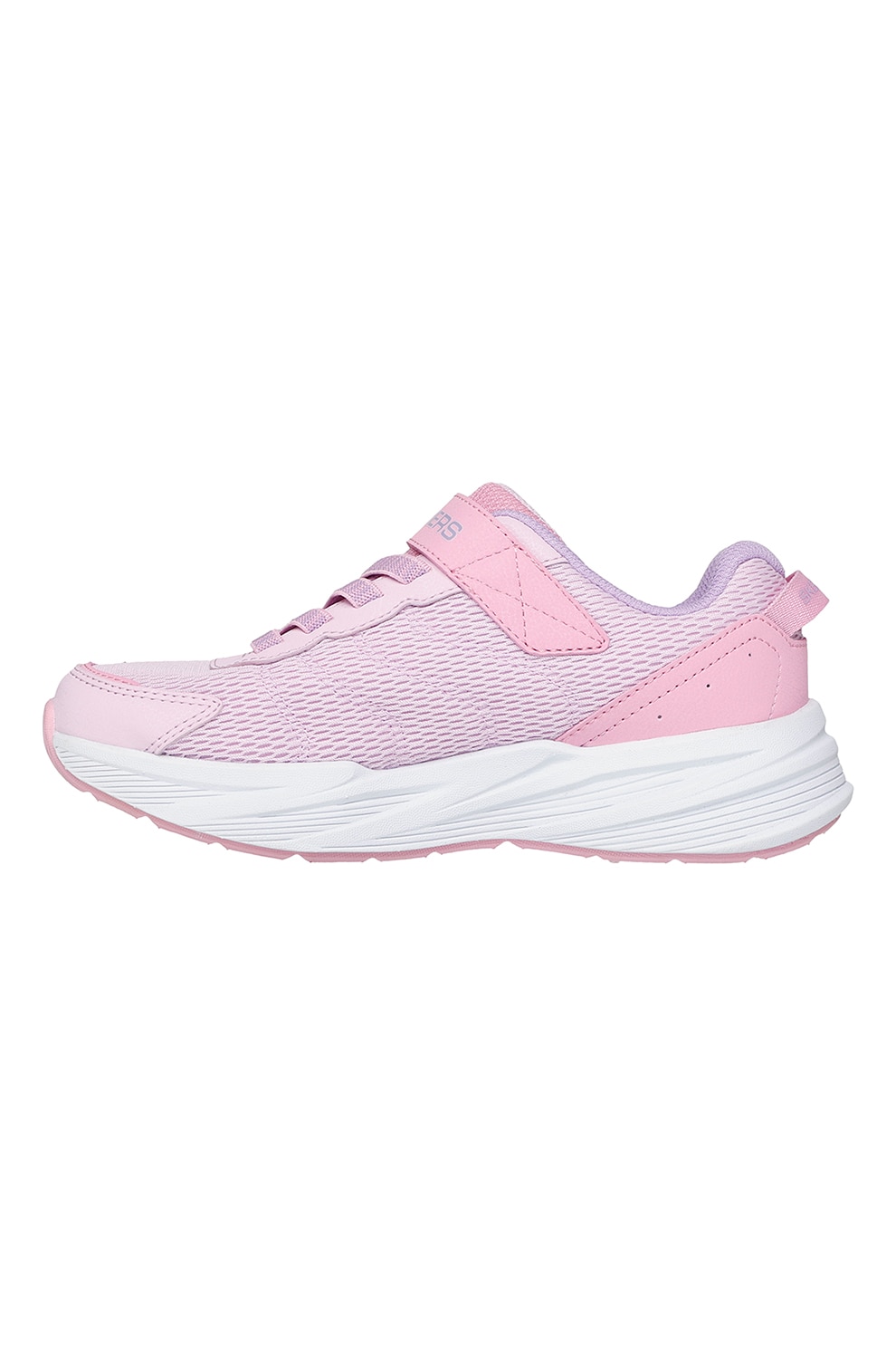 Skechers, Pantofi sport Microspec Tread cu velcro, Roz pastel