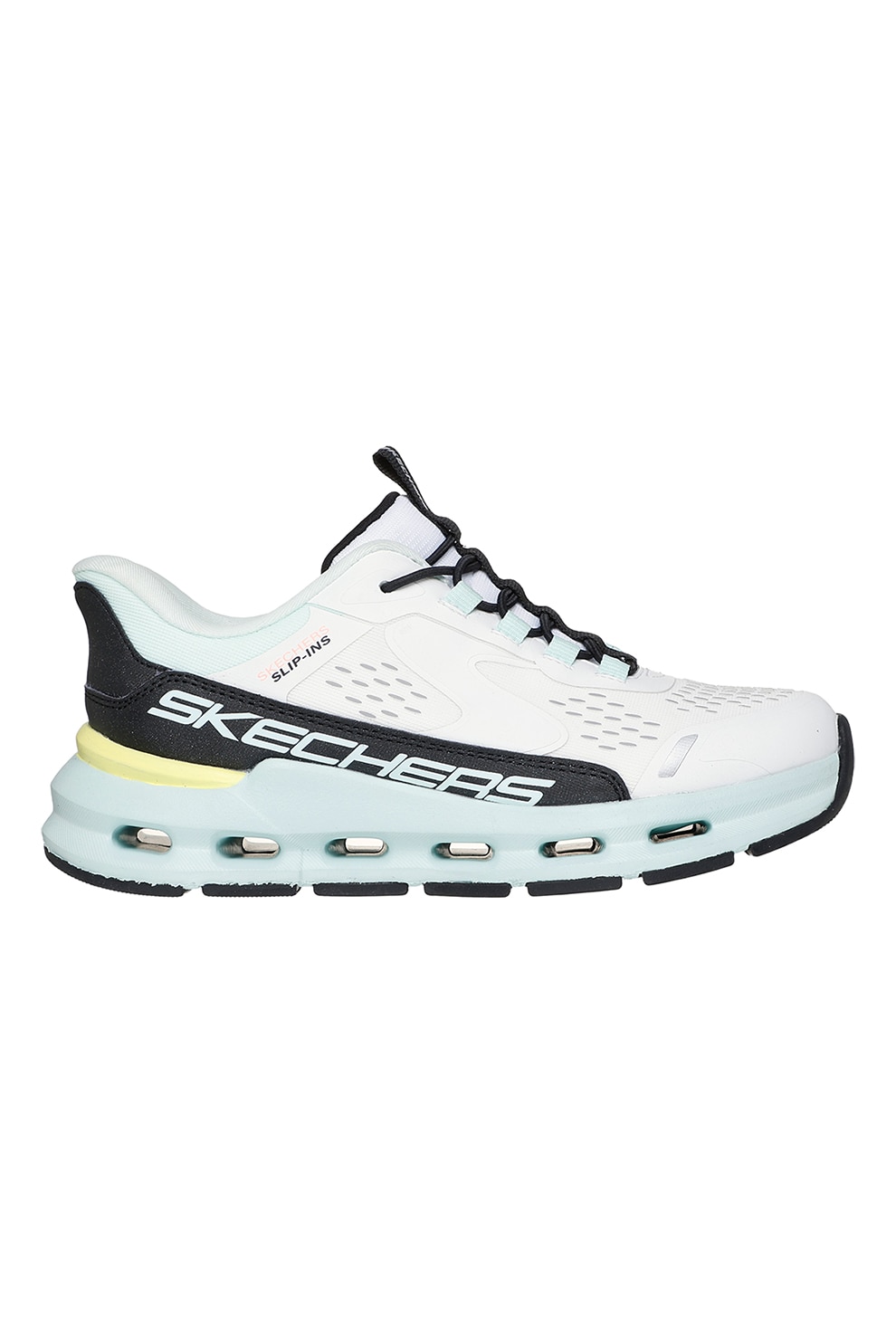 Skechers, Pantofi sport Meteor slip-ins cu LED-uri, Negru, Verde