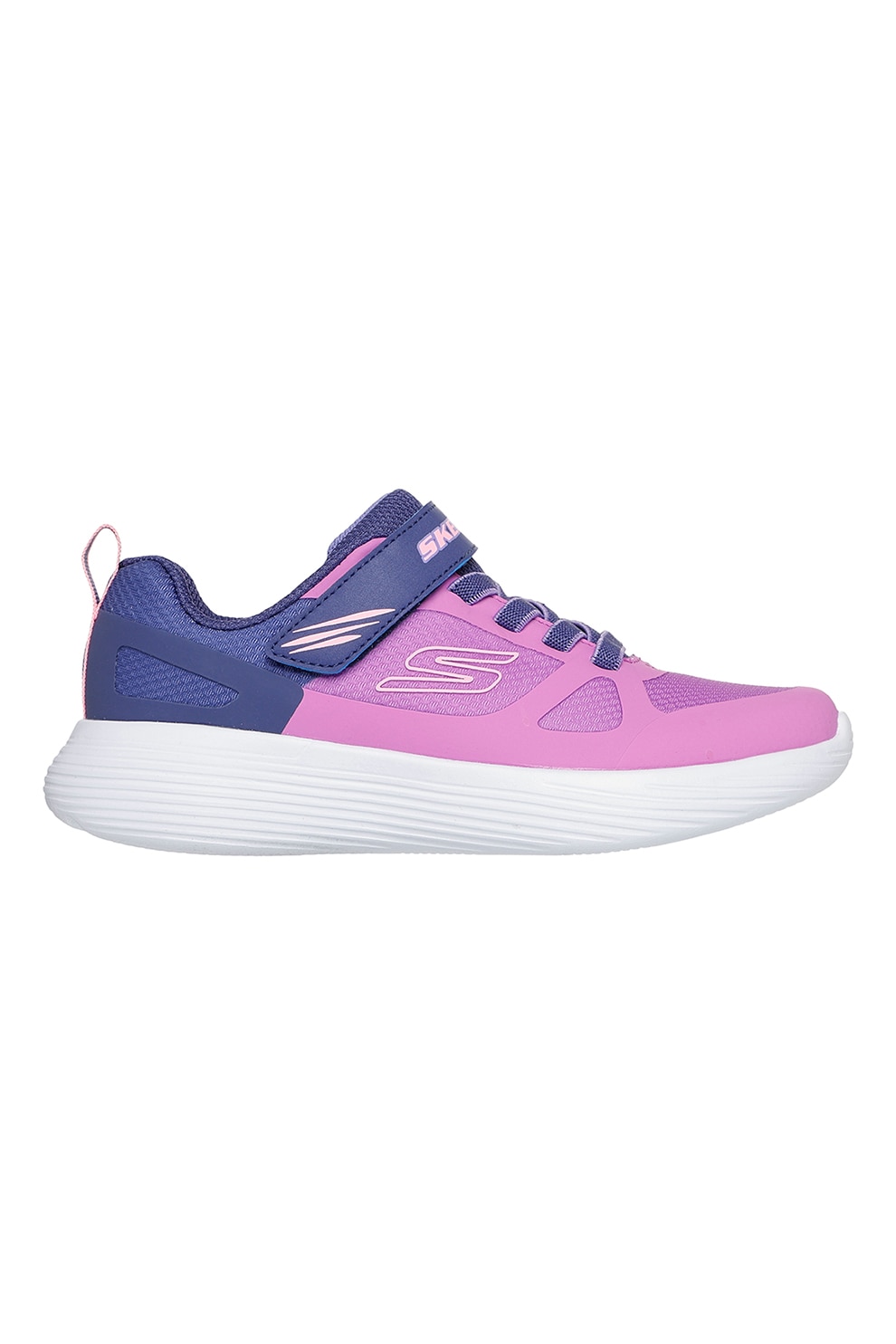 Skechers, Pantofi sport Go Run 400 V2 - Trace Track, Albastru inchis, Roz pastel, Alb optic, 29 EU