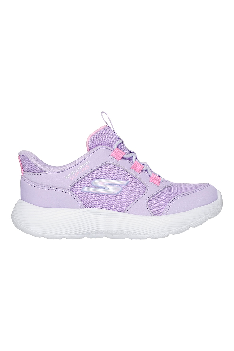 Skechers, Pantofi sport slip-ins Dyna-Lite, Lila, Alb optic, 26 EU