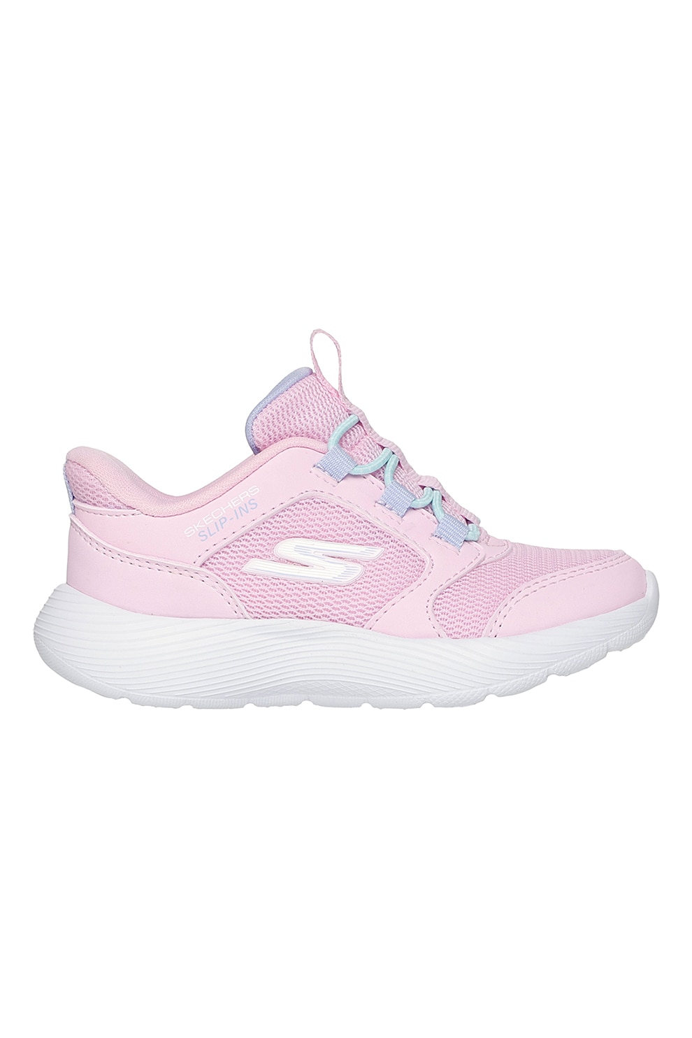 Skechers, Pantofi sport slip-ins Dyna-Lite, Roz pastel, Alb optic, 23 EU