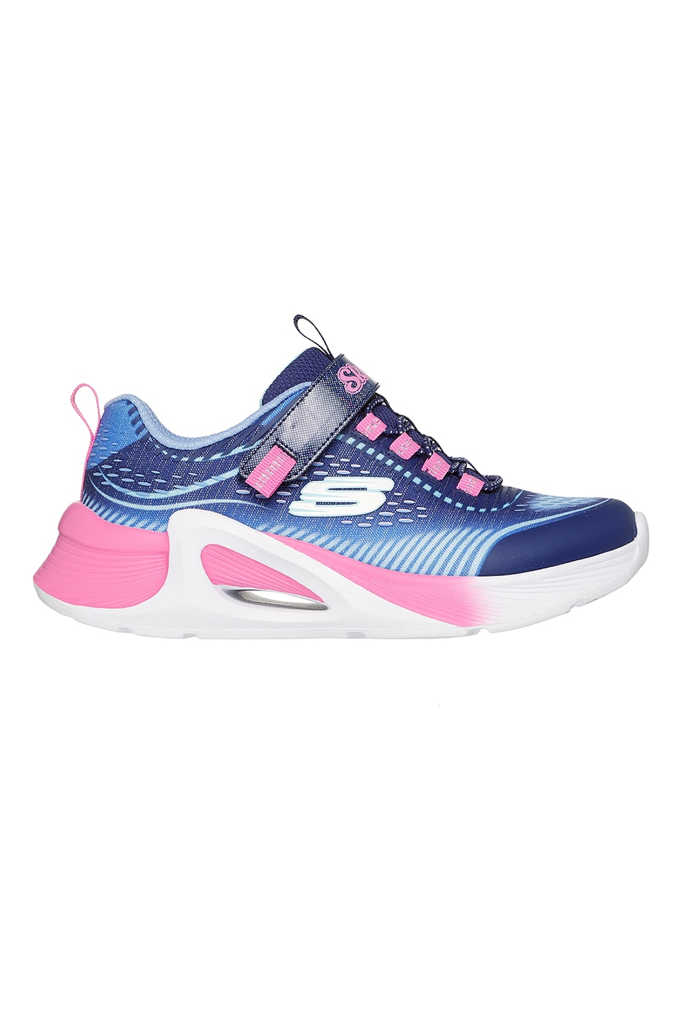 Skechers, Pantofi sport Microspec Tread cu velcro, Roz pastel
