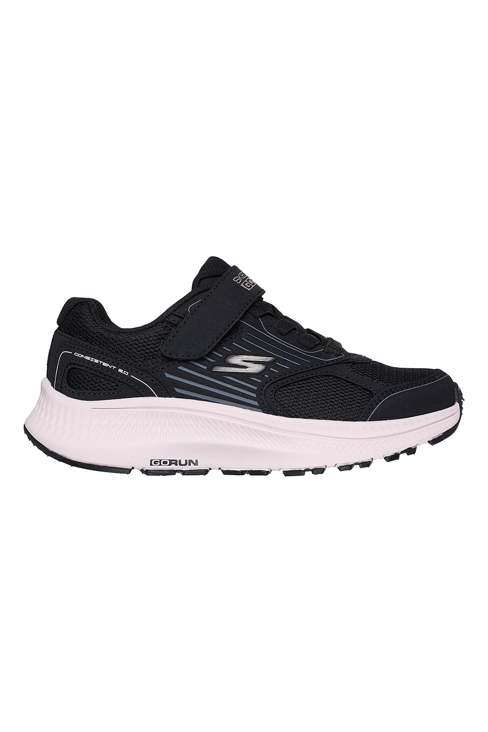Skechers, Pantofi Go Run Consistent pentru alergare, Negru, Alb optic, 30 EU