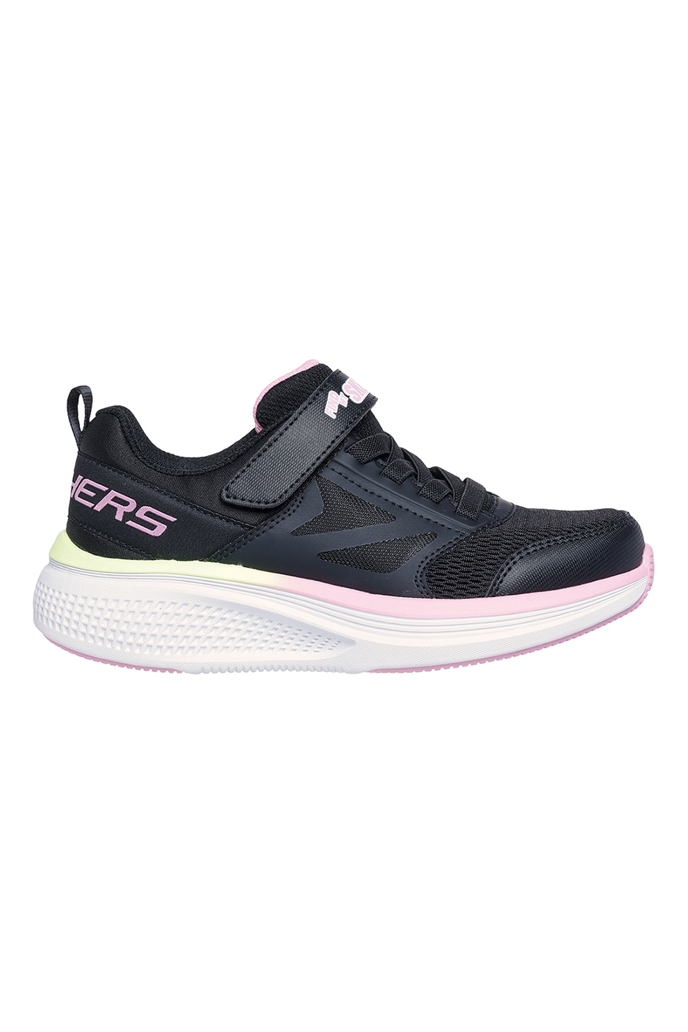 Skechers, Pantofi Go Run Elevate 2.0 cu velcro pentru alergare, Negru, Roz pastel, Alb optic, 31 EU