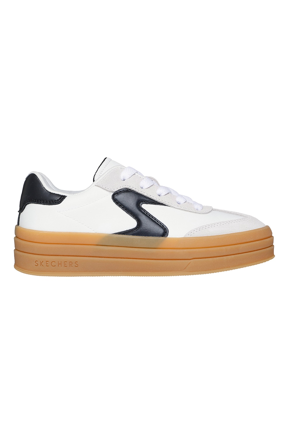 Skechers, Pantofi sport Zinger Lift cu garnituri sintetice si de piele intoarsa, Negru, Alb optic, Caramel, 35 EU