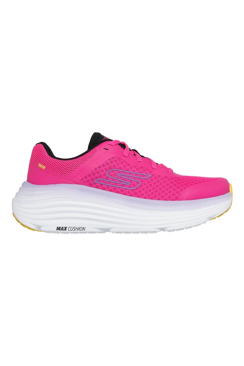 Skechers, Pantofi sport de plasa cu brant moale, pentru alergare Max, Roz aprins/Lila/Alb optic
