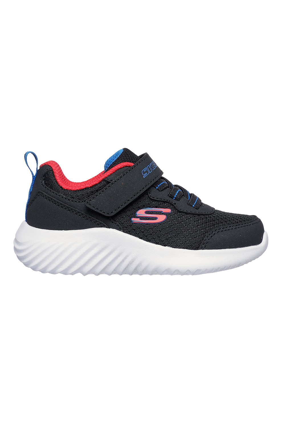 Skechers, Pantofi sport din material textil cu detaliu logo Bounder-Techrox, Negru, Roz pastel, Alb optic, 23 EU