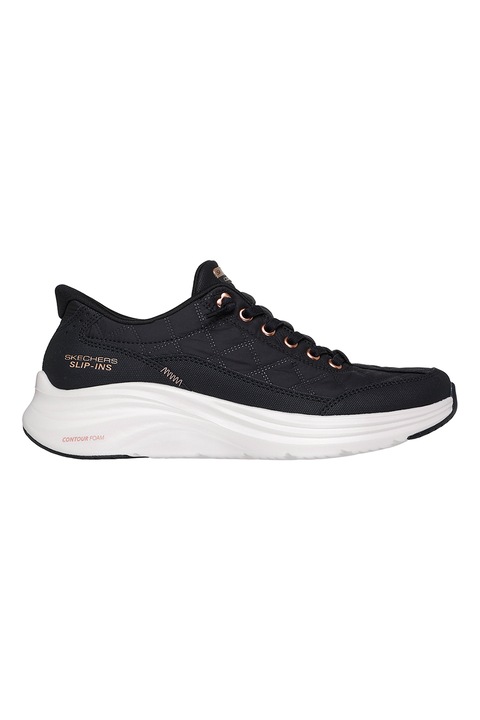 Skechers, Спортни обувки Contour Foam Golden Hour Slip-Ins с мемори пяна, Черен/Бежов