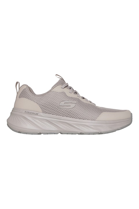 Skechers, Pantofi sport din plasa cu insertii din material sintetic Edgeride Rekze, Maro taupe deschis, 44