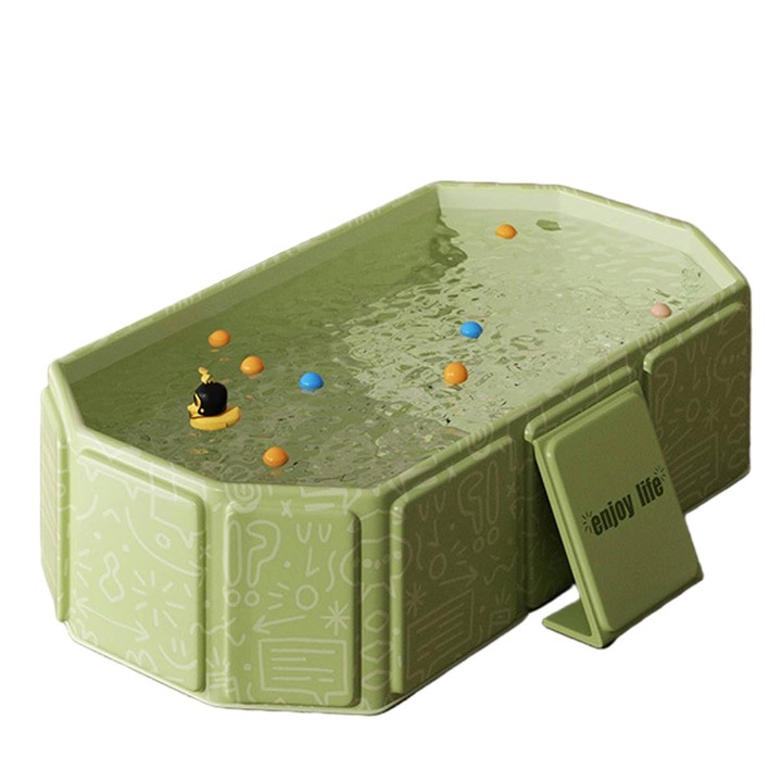 Cadita pliabila LYCENXI, verde, 75x45x25cm, pentru baie, usor de depozitat, ideala pentru spatii mici