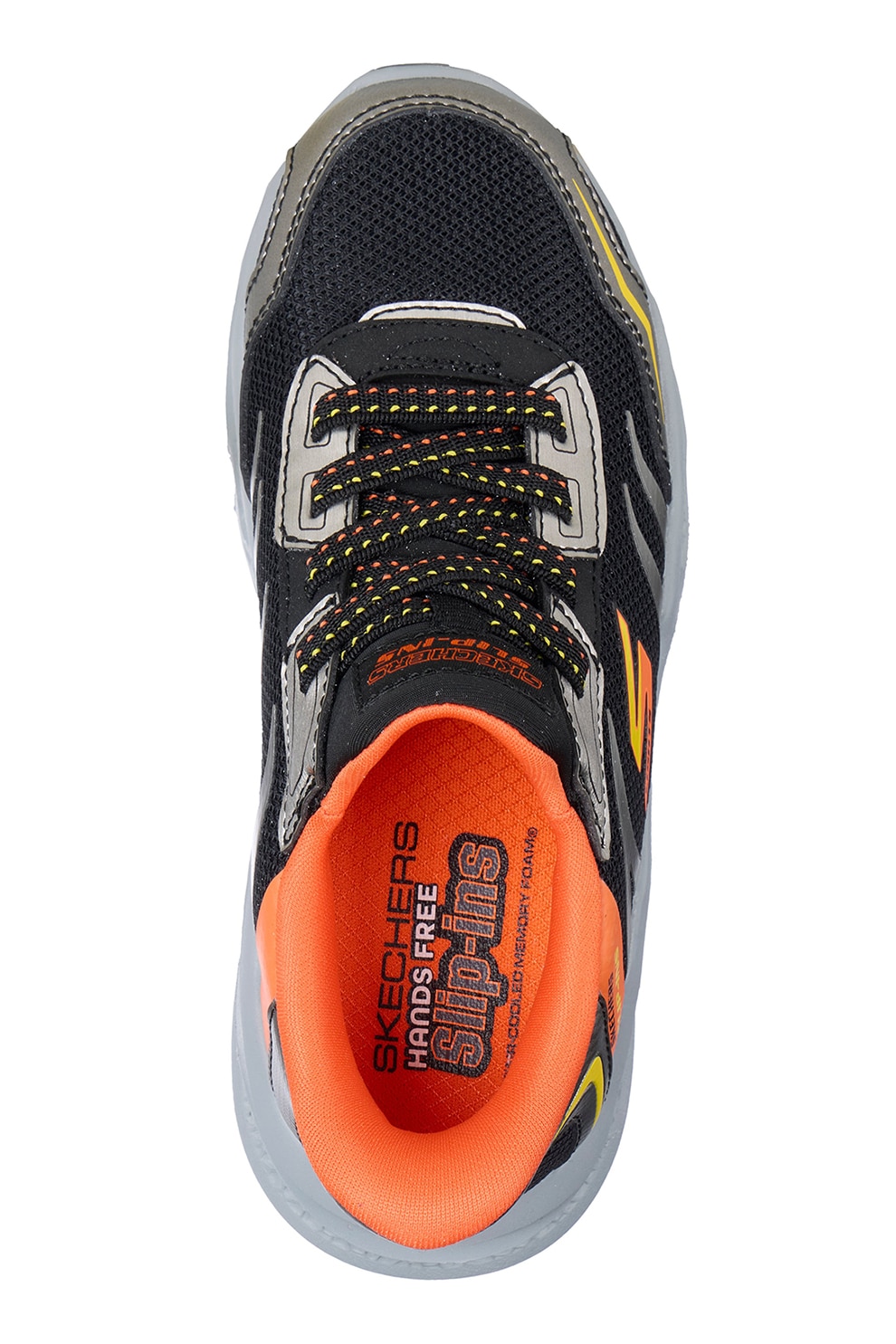 Skechers, Pantofi sport Meteor slip-ins cu LED-uri, Negru