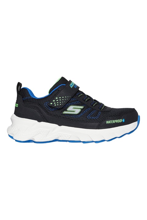 Skechers, Pantofi sport impermeabili din plasa cu detaliu logo Elite Sport Tread, Negru