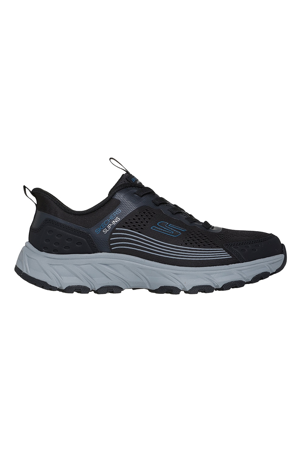 Skechers, Pantofi slip-ins pentru drumetii Hill Crest 2.0, Negru, Albastru prafuit, 43