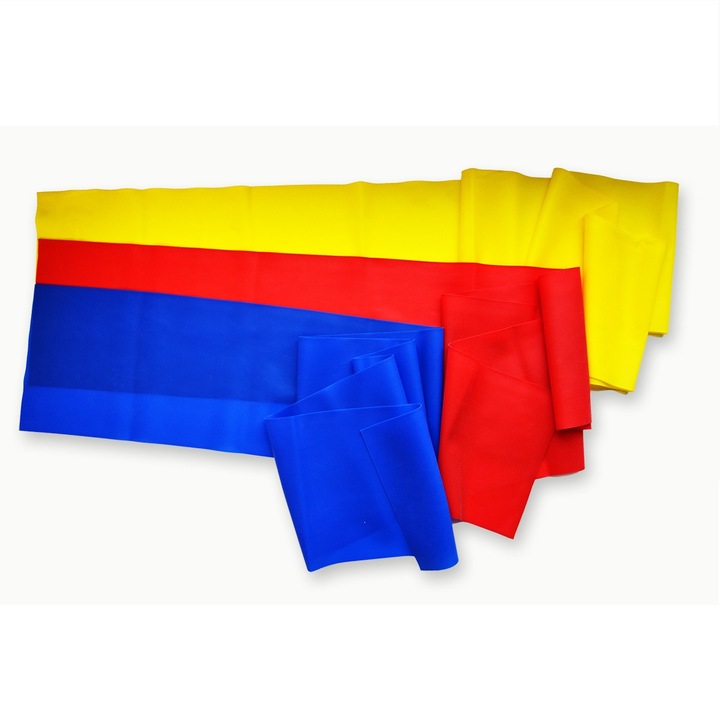 Banda elastica Master, 120x15x0.55mm, albastra, pentru exercitii acasa si la sala