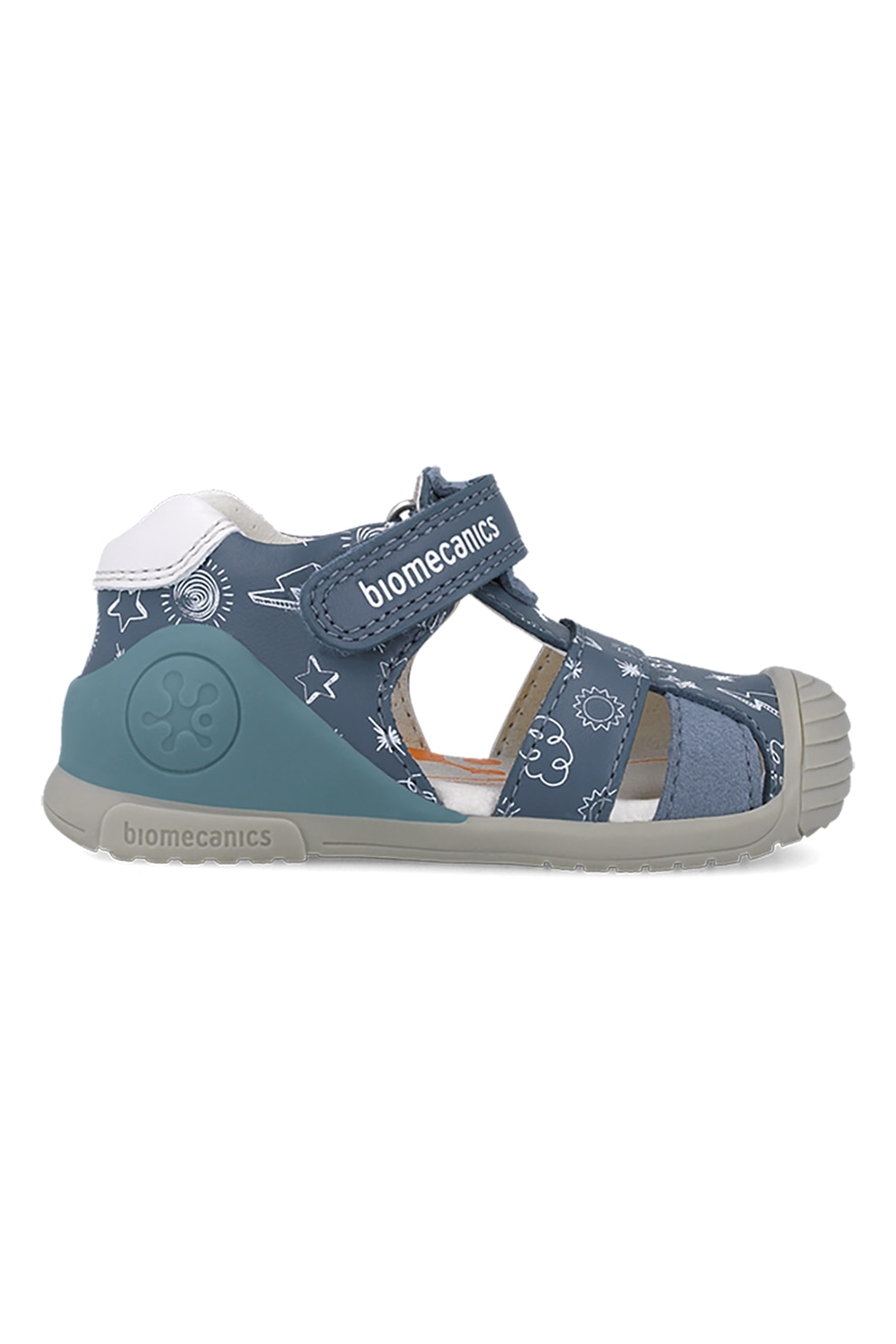 Biomecanics, Sandale din piele si piele ecologica, Albastru inchis, 19 EU